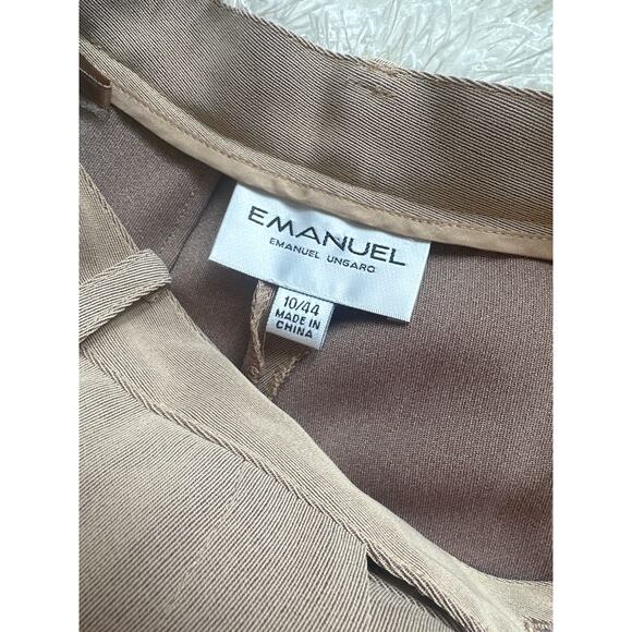 Vintage Emanuel Ungaro Gold Tan Camel Crepe Trousers Pants 10 44 - Picture 5 of 6